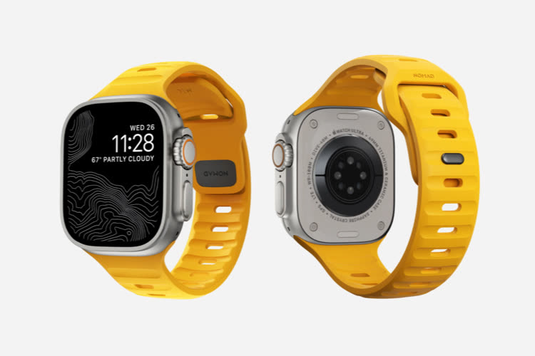 Un nouveau bracelet jaune flashy pour Apple Watch chez Nomad