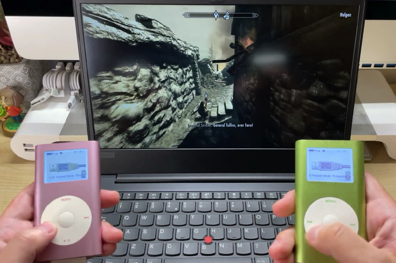 Que faire de deux iPod mini ? Une manette pour jour à Skyrim