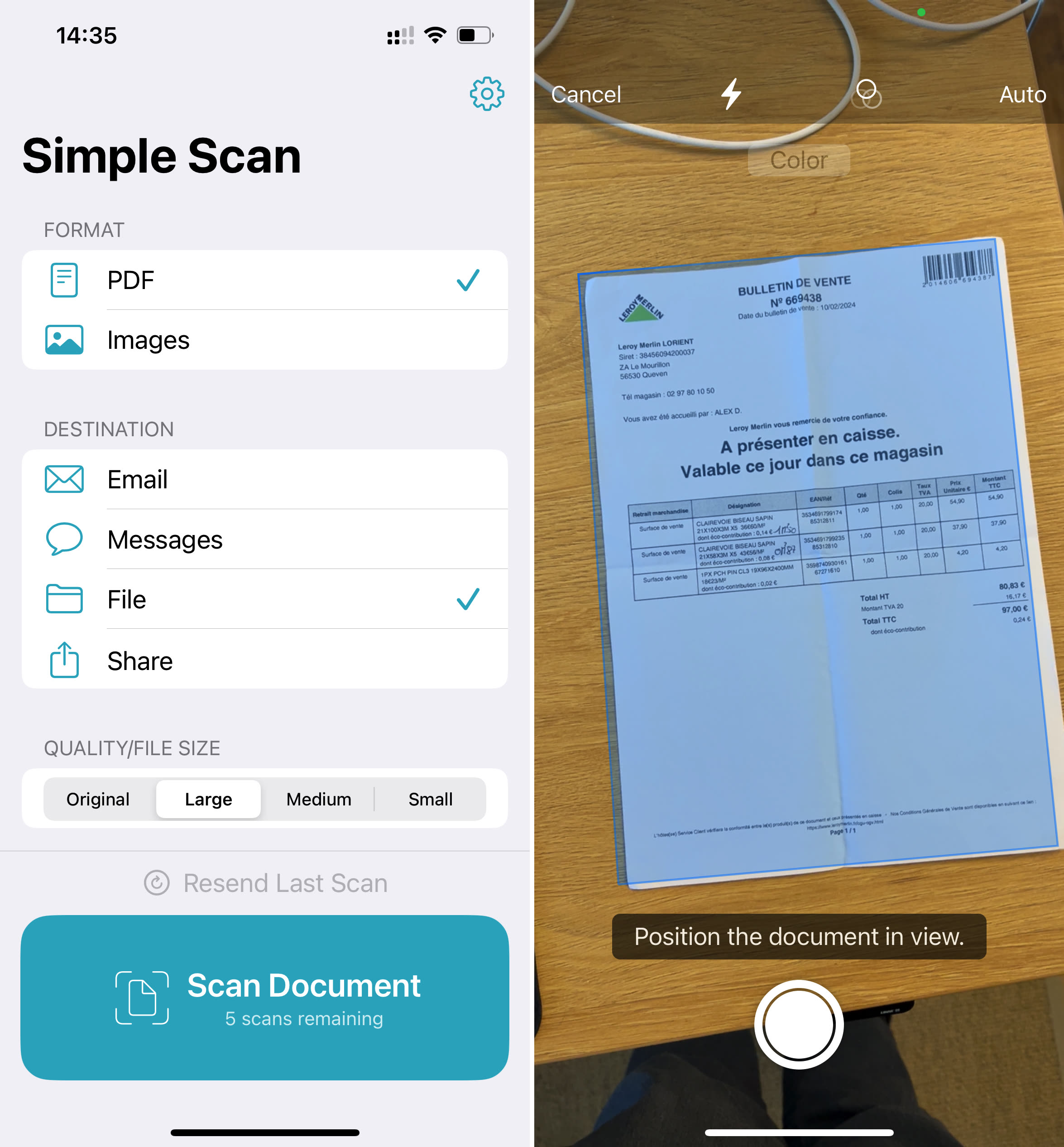 Simple scan num rise des documents avec un iphone et les transf re dans