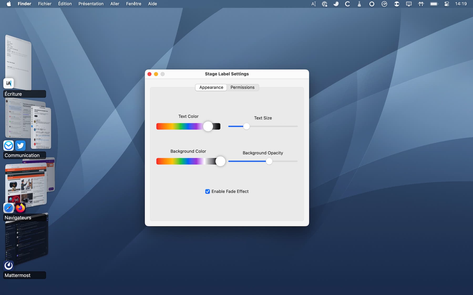 Scripts Labels Stage Manager Stage Label ajoute une option de rangement à Stage Manager sur Mac ...