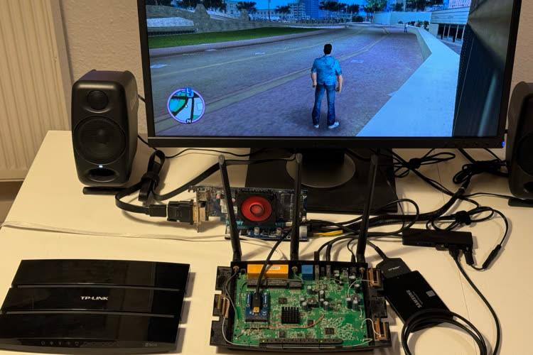 eGPU per giocare a GTA: Vice City su un router basato su PowerPC