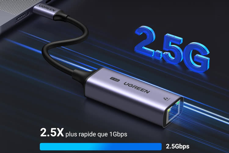 Promo : un adaptateur USB-C vers Ethernet 2,5G Ugreen à 24 € au lieu de 32