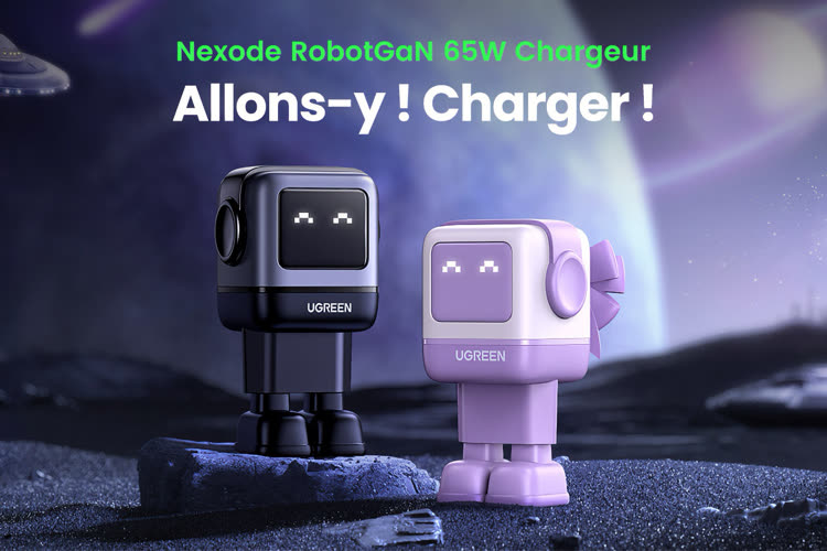 Promo : le chargeur kawaii RobotGaN 65 W d’Ugreen à 40 € au lieu de 50