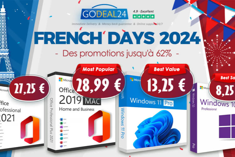 French Days : économisez gros sur les licences à vie d'Office et Windows 11 à partir de 10 €, plus que 2 jours ! 📍