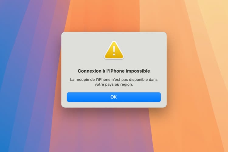 macOS Sequoia : les utilisateurs européens privés de Recopie d’iPhone dès la bêta  