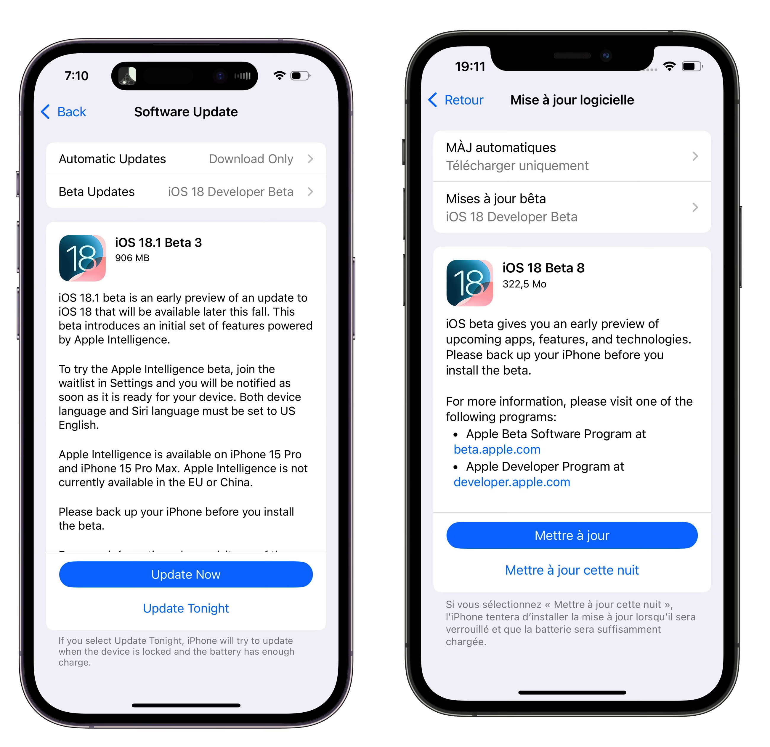 iOS 18 bêta 8 et iOS 18.1 bêta 3 disponibles pour les développeurs ...