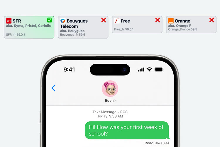 Un site recense les opérateurs compatibles avec le RCS pour les iPhone