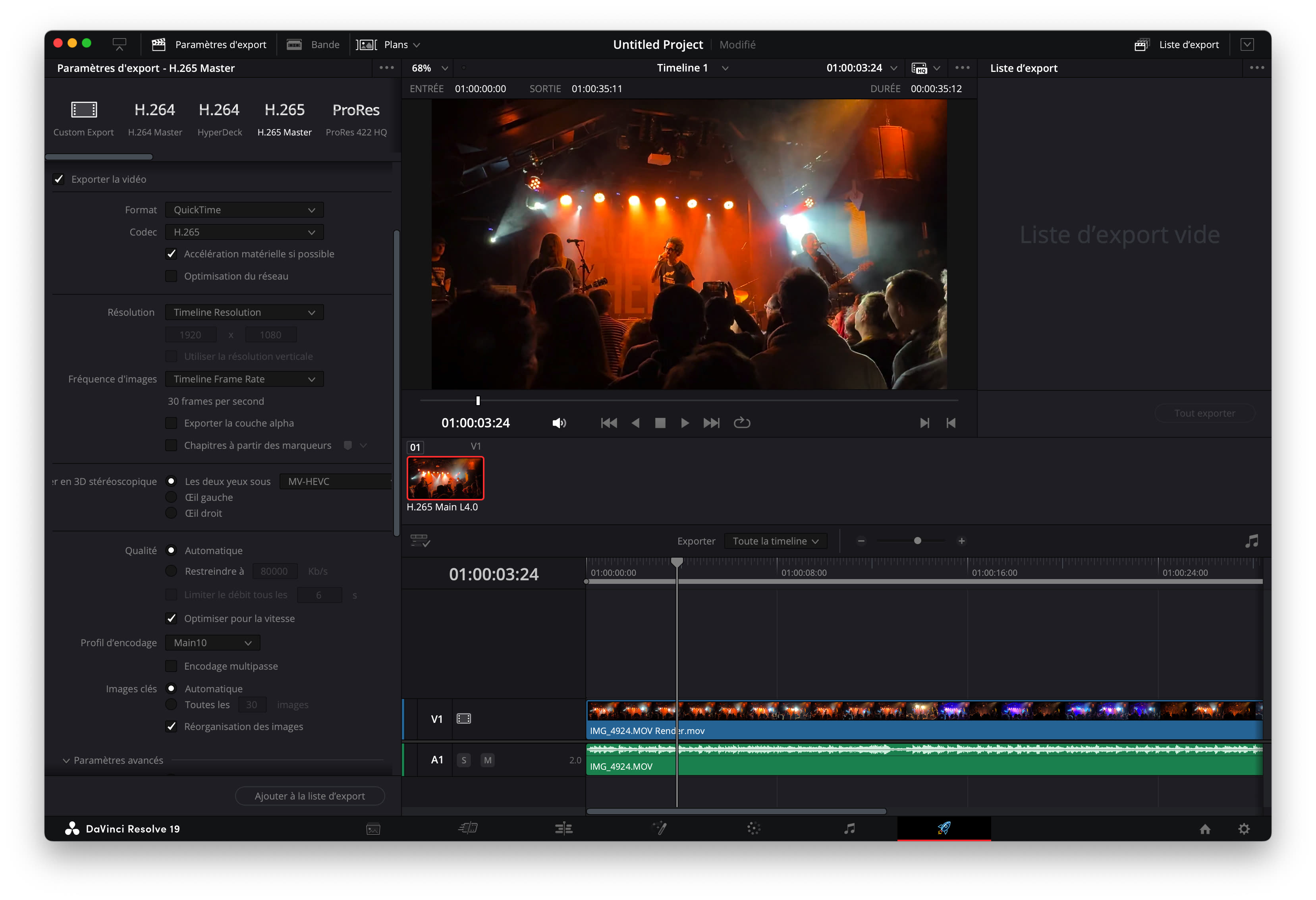 DaVinci Resolve 19.1 sait exporter des vidéos spatiales