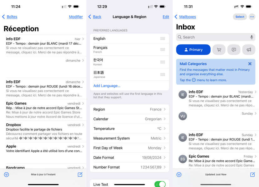 comment mettre une nouvelle adresse mail sur iphone