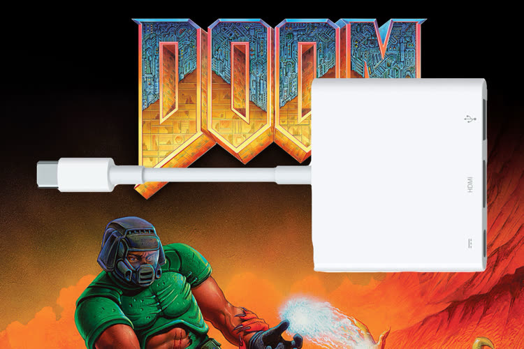 Doom tourne sur l'adaptateur Lightning vers HDMI d'Apple