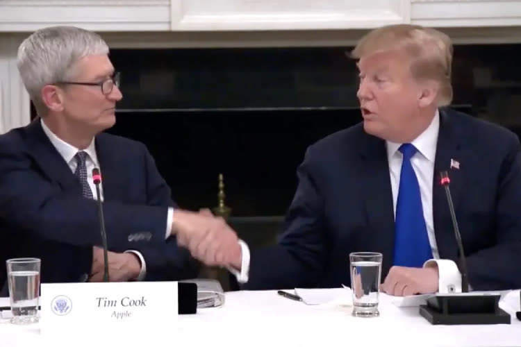 Tim Cook vu à la Maison Blanche pour y rencontrer Donald Trump