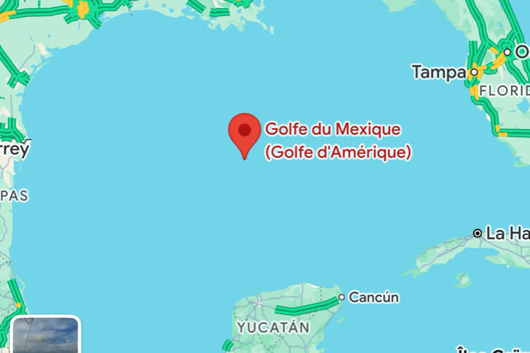 Google Maps bloque les commentaires et modifications sur le Golfe d’Amérique