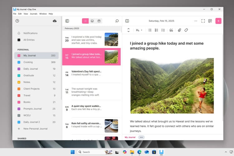 L’application de journal Day One est désormais disponible sur Windows