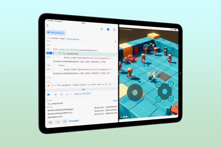 Xogot porte le moteur de jeu Godot sur iPad