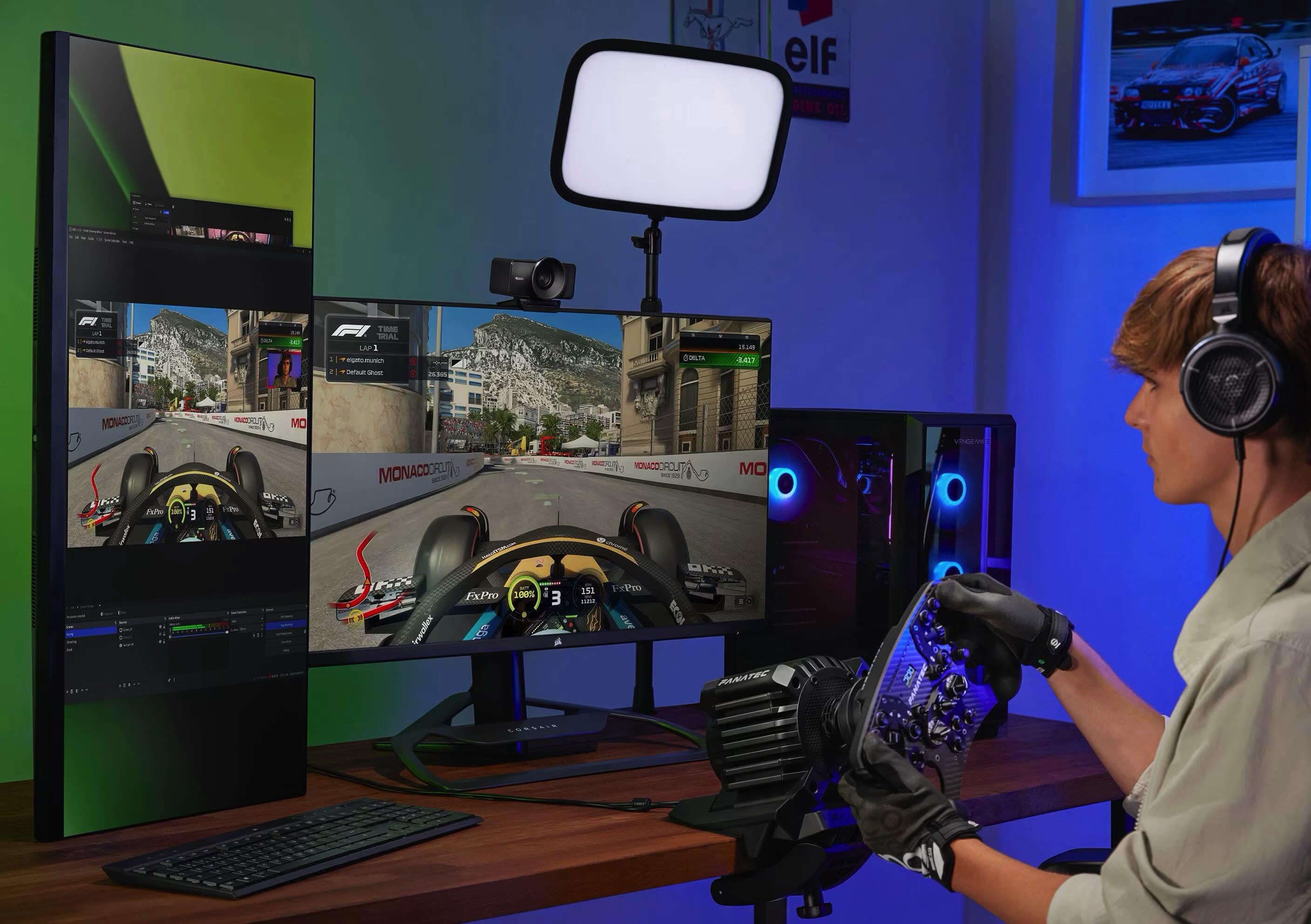 Facecam Anneau Lumineux 26cm Avec Bras Pliable 61cm - Compatible Elgato Facecam Et Webcams