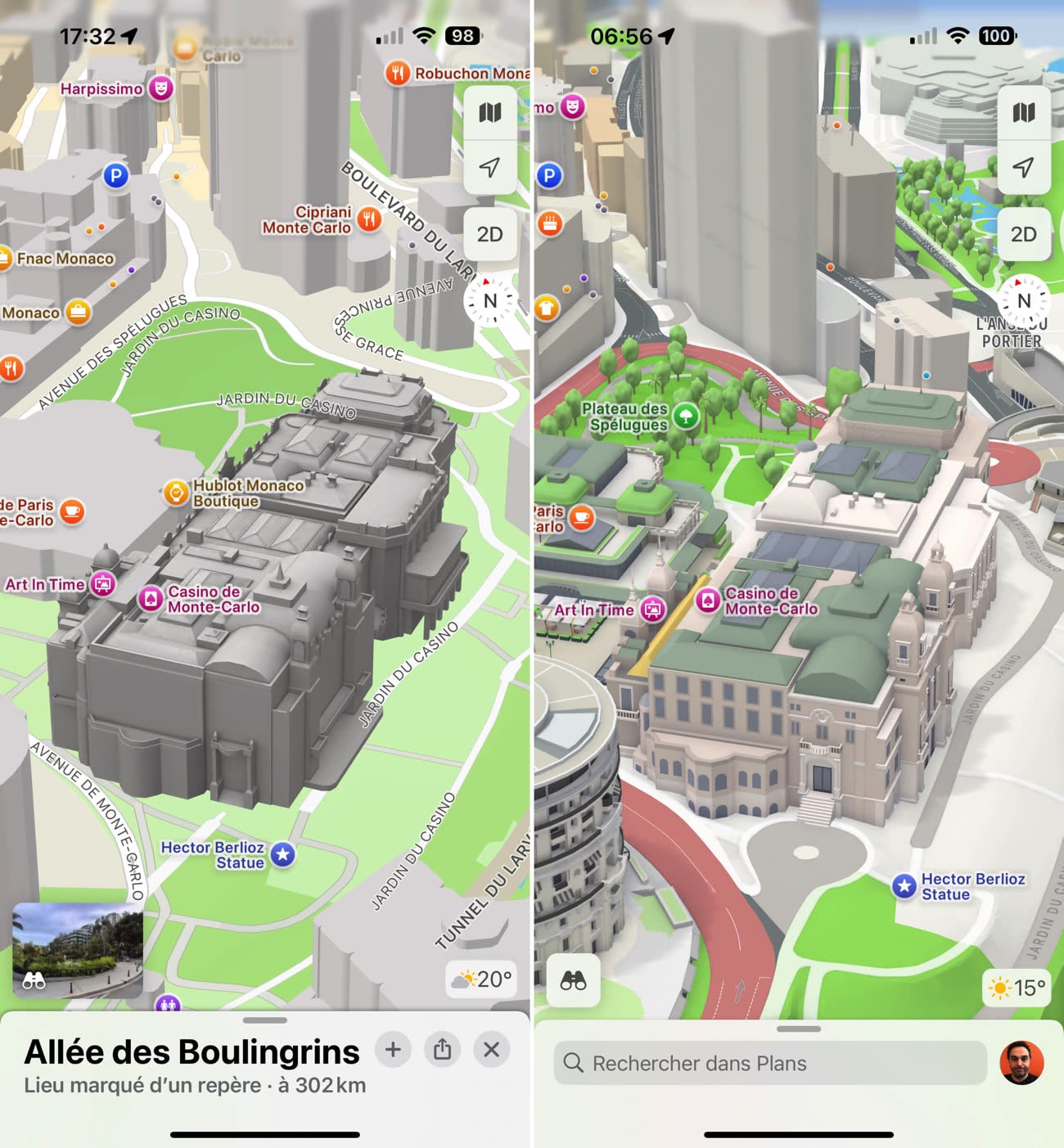 Au printemps, Apple a pris en charge Monaco. Avant / Après