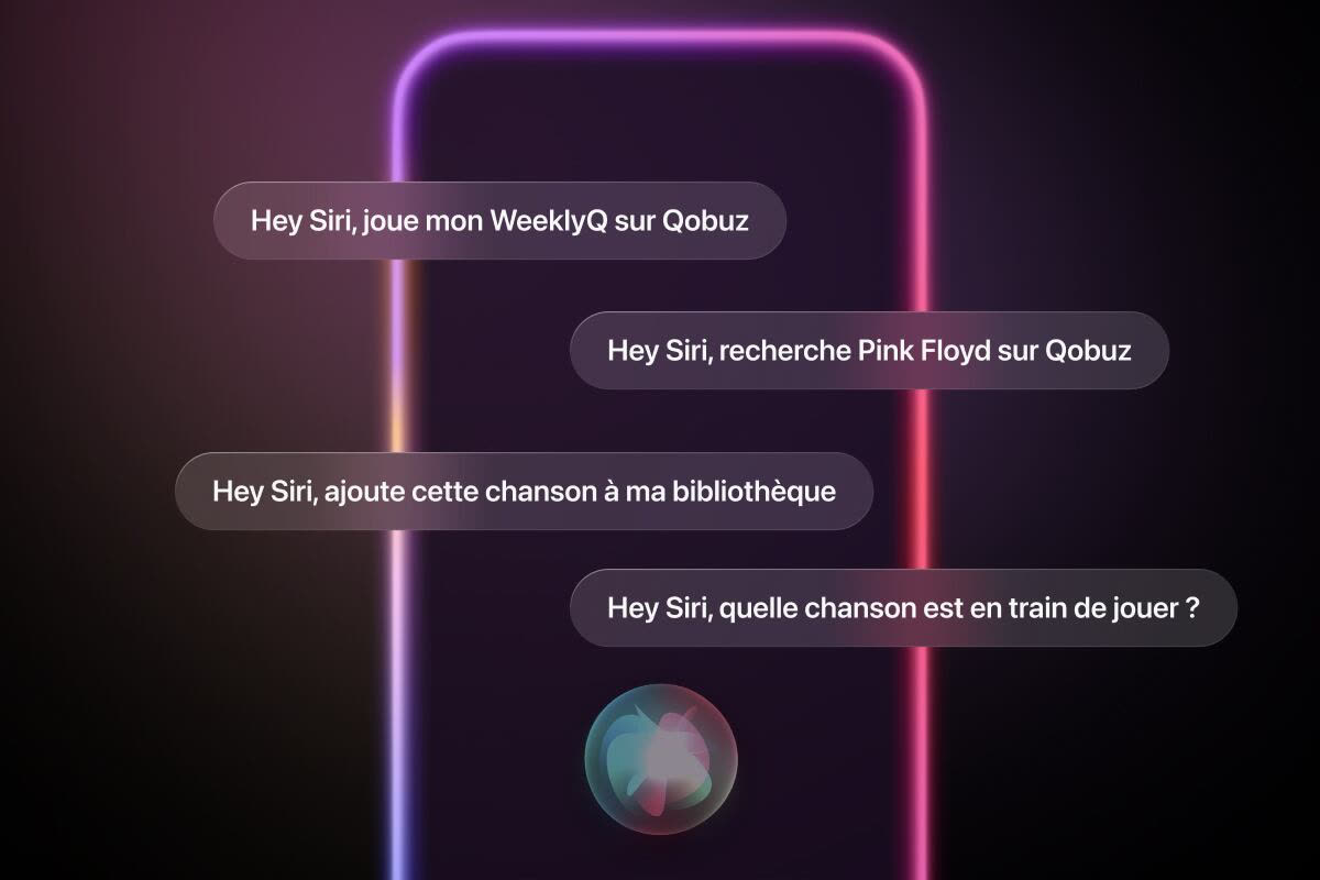Quelques exemples de ce que l’intégration de Siri permettra de faire avec Qobuz. Image Qobuz.