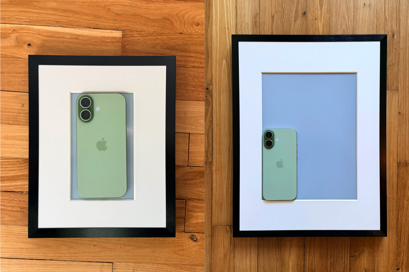 La réalité est plus compliquée, surtout sur le petit modèle. J’ai utilisé un iPhone 17 pour vous donner une meilleure idée de la taille utile à chaque fois. Image iGeneration.