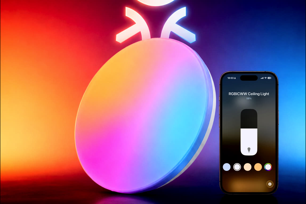Si le produit trouvera place dans Maison grâce à Matter, ce sera uniquement avec une seule couleur à la fois. Image SwitchBot.