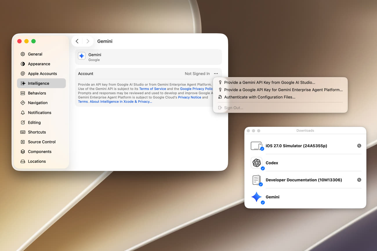 L’intégration de Gemini dans Xcode 27 vise les entreprises, bien plus que les vibe codeurs. Image MacGeneration.