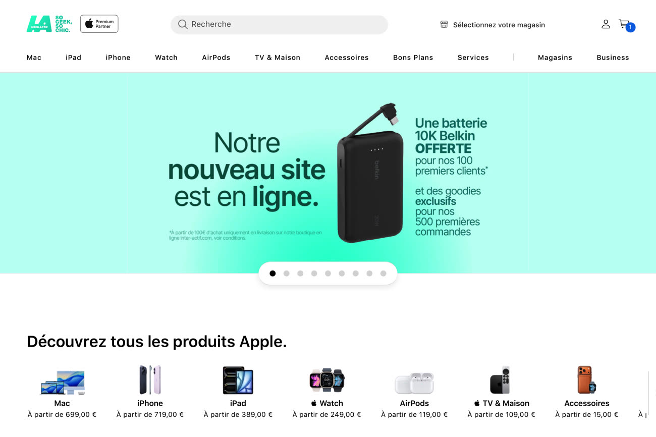 La page d’accueil du site Inter-Actif. Image MacGeneration.