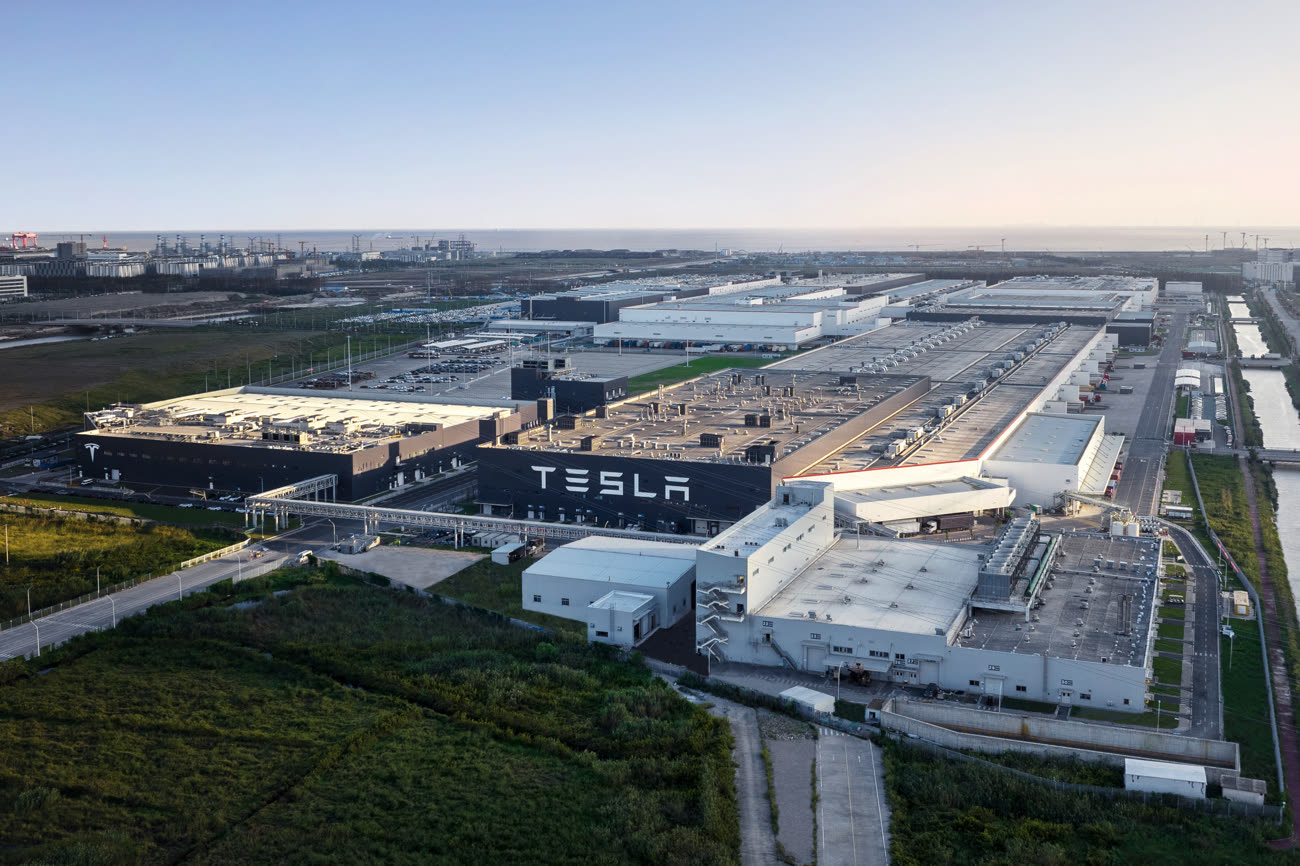 L’usine Tesla de Shanghai, la plus grande et la plus productive actuellement. Image Tesla.