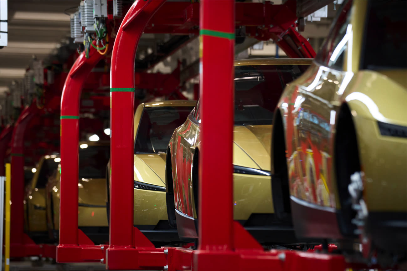 La chaîne de production du Cybercab au Texas. Image Tesla.