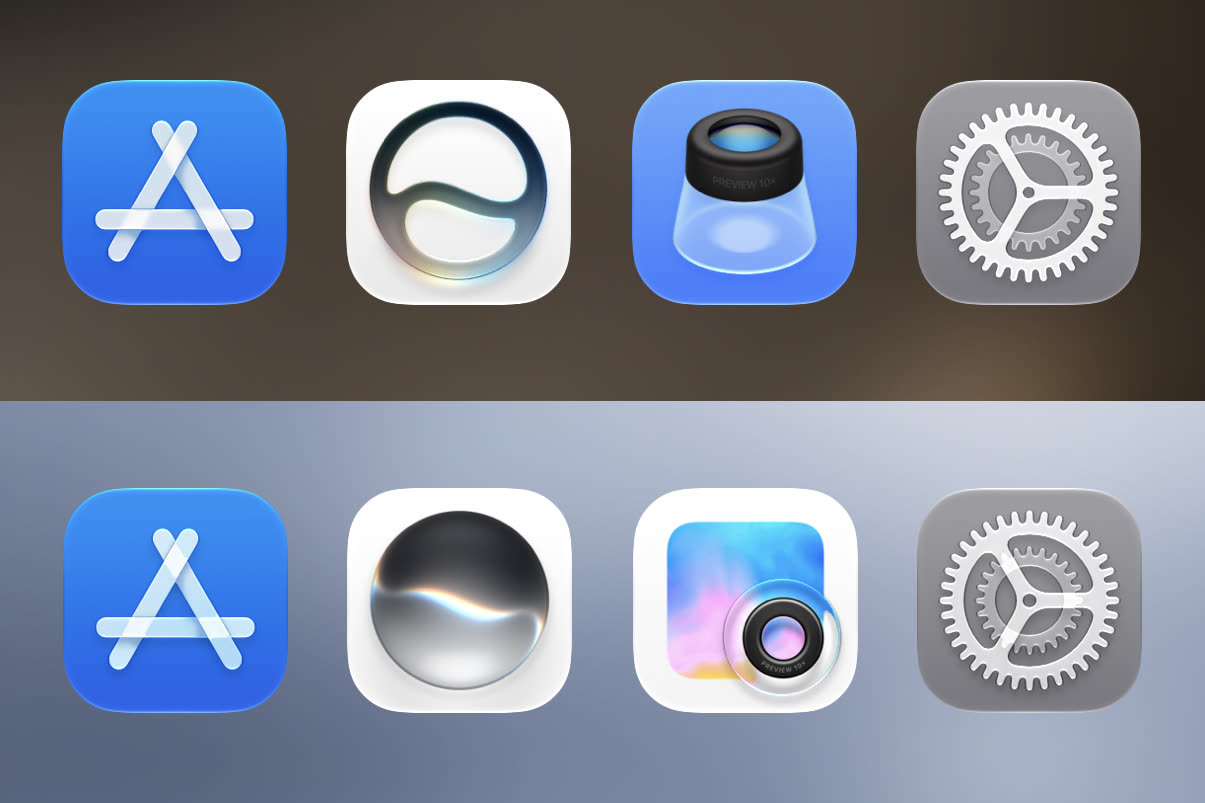 iOS 27 b4 en haut, iOS 27 b5 en bas. Image iGeneration.